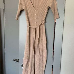 Oatmeal Knit MIDI Dress from Baked Size small